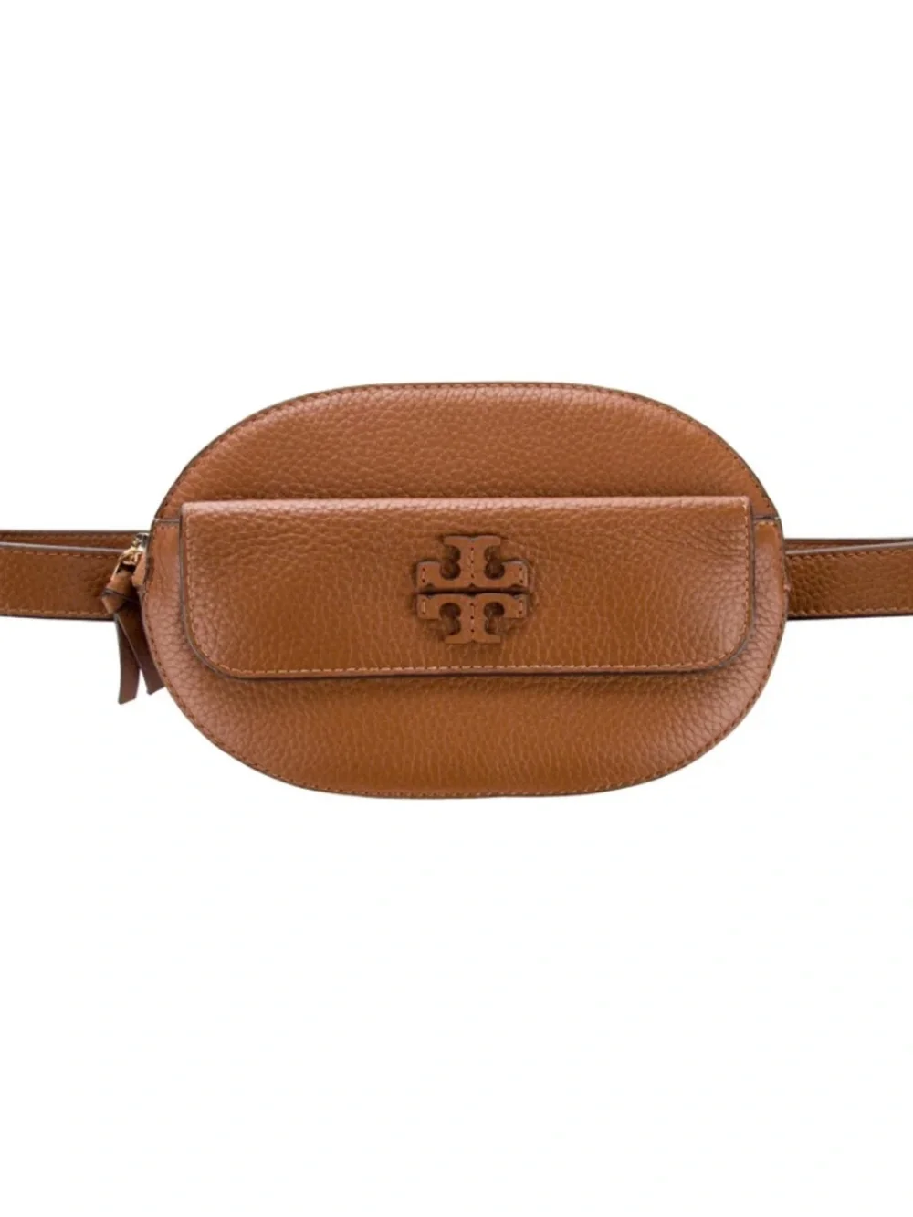 Tory Burch Cognac Leather Logo Belt Bag Waist Bag Adjustable Strap
